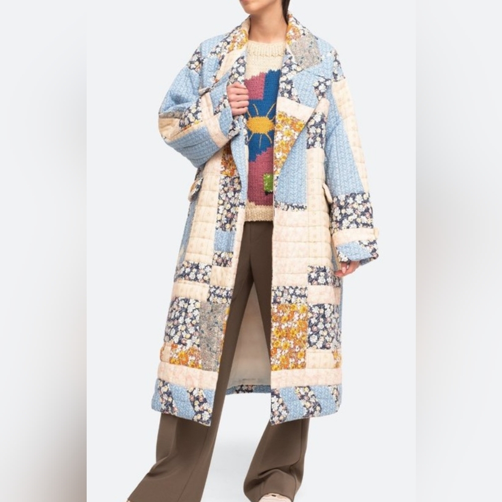 SEA New York Patchwork Quilted Coat - Picture 2 of 5